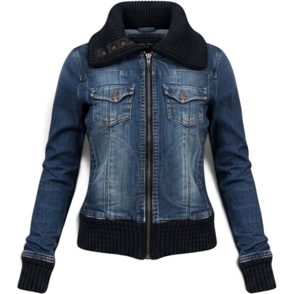 Roberto Cavalli Italy Bill Blass Buttons Vintage Y2K denim Jean jacket 29 XS